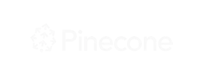 Pinecone-Logo in weißer Schrift